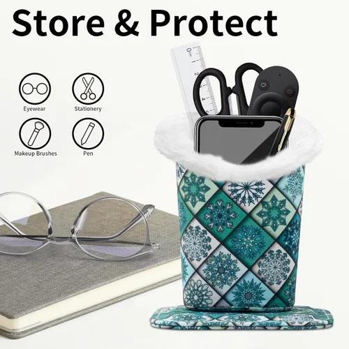 Vista 4 de Face Shadow Plush Lined Eyeglass Holder Stand with Magnetic Base Anti-scratch Protective Glasses Holder Case for Nightstand
