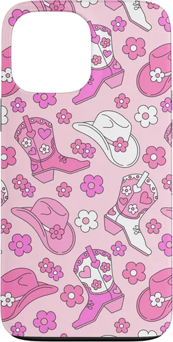 Vista 23 de iPhone 16 Pink Cowgirl Aesthetic Cowboy Boots Cowboy Hat Western Cute Case