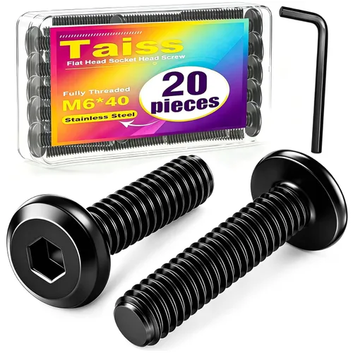 Vista 32 de Taiss 10 piezas de tornillos de cabeza hexagonal de 5/16-18x1, pernos para muebles, tornillos para muebles de acero inoxidable 304, pernos de 1/4
