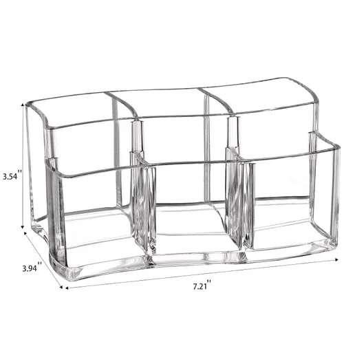 Vista 6 de Tbestmax Organizador acrílico del sostenedor de los pinceles del maquillaje de 6 ranuras, almacenamiento de cosméticos del envase de la pluma