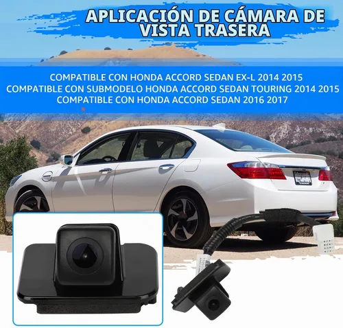 Vista 6 de Back Up Rear View Camera Compatible with 2014-2017 Honda Accord Sedan EX-L Parking Assist Rear Camera Replace for Negro 1