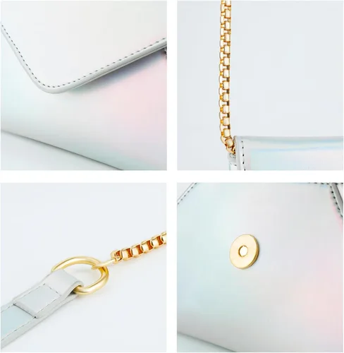 Vista 4 de Evevictor Bolso de mano de noche para mujer, bolso cruzado pequeño, bolso de hombro brillante para boda, graduación, fiesta, cita
