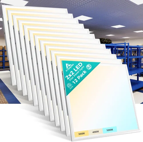Vista 8 de Paquete de 6 luces LED de panel plano de 2 x 2 – 3000 K/4000 K/5000 K seleccionables, TRIAC regulable 40 W 5000 LM, 120 V empotrables luces de techo