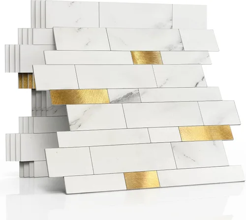 Vista 8 de Azulejo protector contra salpicaduras para cocina, despegar y pegar, acabado mate de piedra, pegatinas de azulejos para baño, panel de pared 3D