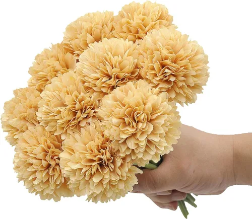 Vista 3 de 10 plantas artificiales de flores artificiales de seda de crisantemo, arreglos de hortensias, ramos de boda, decoración del hogar, cocina, jardín
