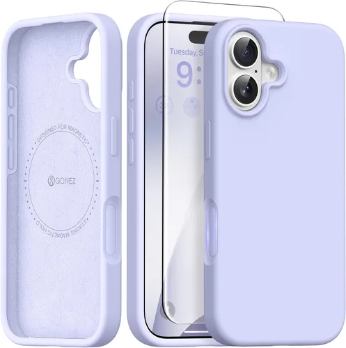Vista 163 de GONEZ Funda magnética para iPhone 12 Case / 12 Pro Case, compatible con MagSafe, [protector de pantalla + protector de lente de cámara], funda