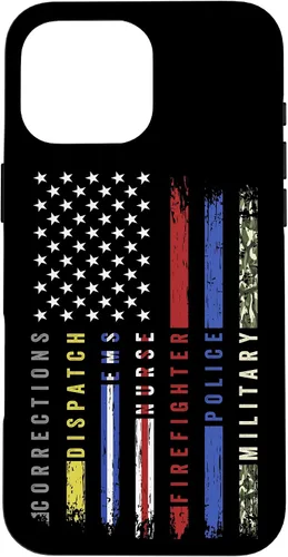 Vista 19 de First Responder Hero Flag Nurse EMS Police Fire Brigade - Carcasa militar para iPhone 17