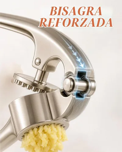Vista 9 de Zulay Kitchen - Prensa de ajo de metal para cocina, acero inoxidable, color plateado 01 - Plata alfa