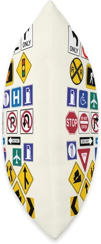 Vista 2 de L&S Street Signs Road, Warning Signs - Almohada (16 x 16 pulgadas), multicolor