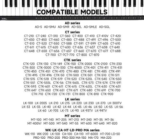 Vista 4 de Adaptador de corriente de cargador Casio de 9V AC/DC compatible con Casio Piano AD-5 AD-5MU, teclado Casio WK-200 WK-210 CT-360 CTK-496 CTK-500