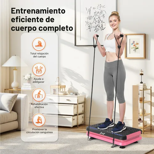Vista 5 de AXV Vibration Plate Exercise Machine Fitness Platform Body Vibrating Board ARK.ROSA