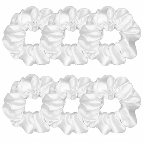 Vista 26 de 6 coleteros de seda satinada – Ligas suaves para el cabello, bandas para el cabello de moda, lazos, pulseras elásticas y soportes para cola