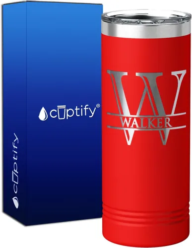 Vista 82 de Vaso personalizado de regalo de cumpleaños para mujeres y hombres, con monograma de escritura dividida, inicial y nombre grabado en negro, taza