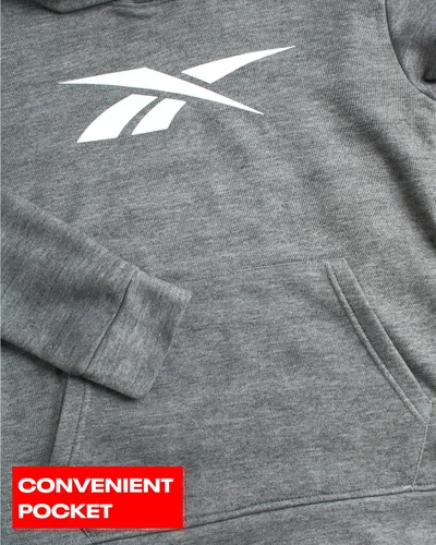 Vista 4 de Reebok Sudadera para niños - Sudadera de forro polar con capucha de moda con diseños y logotipos