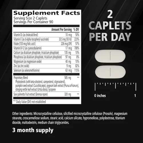 Vista 6 de Urinozinc Plus - Suplemento para la próstata con Beta Sitosterol y Saw Palmetto – Reduce las preocupaciones de micción frecuente y apoya la salud
