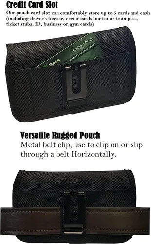 Vista 3 de AH - Soporte para cinturón de teléfono celular de nailon de grado militar para hombre, clip de transporte horizontal