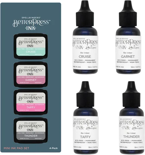 Vista 8 de Spellbinders BetterPress - Paquete de bloc de tinta y reinkers (Desert Sunset)