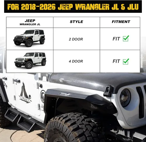 Vista 2 de Guardabarros para Jeep Wrangler JL Unlimited 4WD 2WD 2018-2026