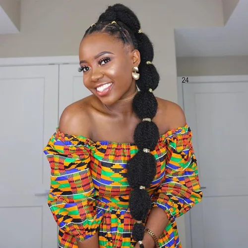 Vista 16 de Extensión de cola de caballo afro rizada con burbuja para mujeres negras de 18 pulgadas de largo, cola de caballo con cordón natural negro, clip