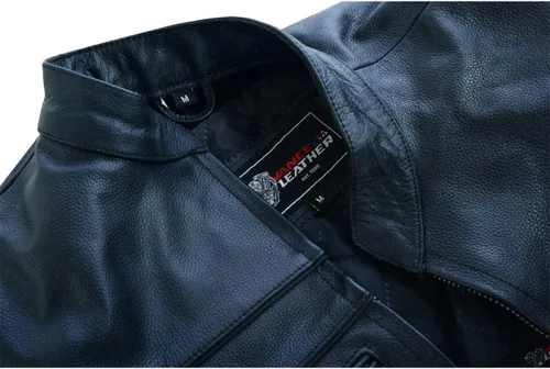 Vista 10 de Vance Leather Chaqueta Racer de cuero prémium con rejillas de ventilación para hombre