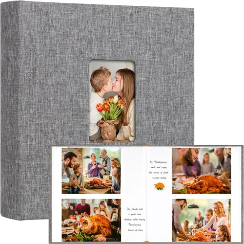 Vista 12 de Álbum de fotos de 600 bolsillos 4x6 con espacio para escribir, álbum de fotos de gran capacidad 4x6 que contiene 600 fotos horizontales