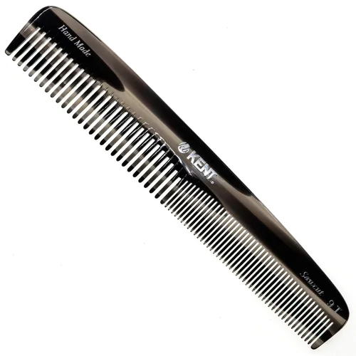 Vista 12 de Kent 9T Peine de dientes finos y dientes anchos de caparazón de tortuga - Gran peine de vestir de cabello fino hecho a mano y cortado con sierra