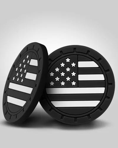 Vista 4 de 4 paquetes de posavasos para coche, portavasos universales con bandera americana de silicona antideslizante, accesorios para el interior del coche