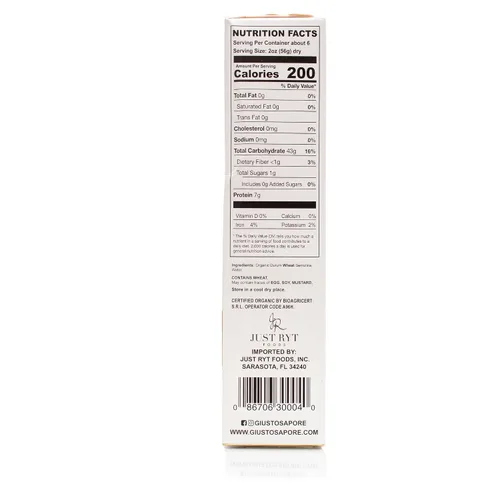 Vista 2 de Giusto Sapore Pasta italiana Bucatini artesanal importada, bronce orgánico dibujado 340G