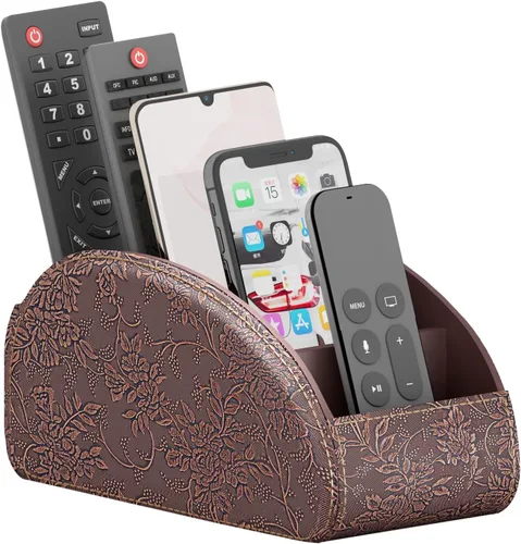 Vista 10 de Thipoten Soporte para Control Remoto, Organizador/Almacenamiento/Bandeja de Cuero Sintético para Controles Remotos, Anteojos de Lectura, Suministros