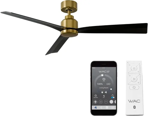 Vista 17 de Ventilador de techo inteligente compatible Clean de 3 aspas para interiores y exteriores, aluminio cepillado de 52 pulgadas con kit de luz LED