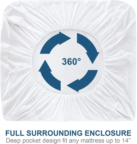 Vista 5 de Funda de colchón individual impermeable de rizo para niños, protector de colchón de tamaño individual silencioso con superficie transpirable, capa