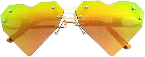 Vista 2 de Dweebzilla Gafas de sol de aviador con forma de corazón cortadas con láser