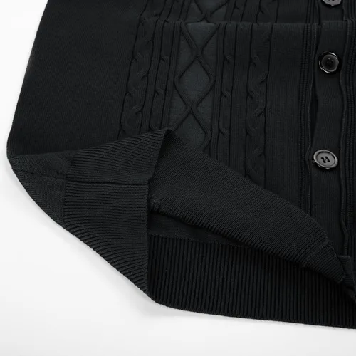 Vista 5 de PJ PAUL JONES Chaleco de punto trenzado para hombre con botones