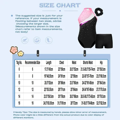 Vista 7 de Kids Girls Ballet Dance Outfits Shiny Sleeveless Gymnastic Leotard with Athletic Shorts Hair Band Tracksuit