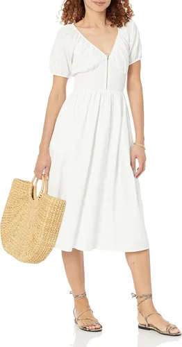 Vista 4 de The Drop Women's Daksha Cotton Smocked Zipper Detail Dress