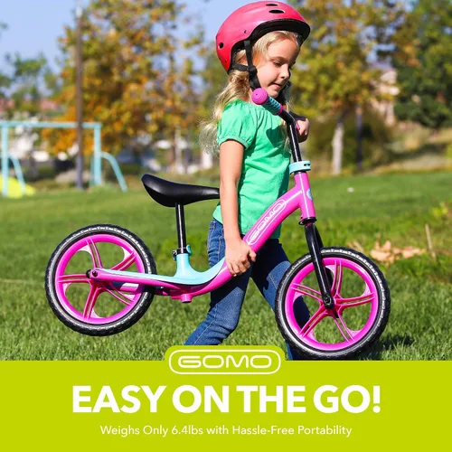 Vista 6 de GOMO Bicicleta de entrenamiento para niños de 18 meses, 2, 3, 4 y 5 años de edad, colores fantásticos, para niños pequeños. Bicicleta sin pedales