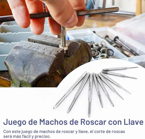Vista 4 de Walfront Juego de 30 piezas de troqueles de grifo métrico, roscado de tornillo, kit de herramientas manuales con llave ajustable M1 M1.1 M1.2 M1.4