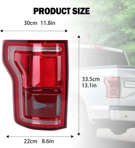 Vista 6 de Conjunto de luz trasera del lado del conductor compatible con Ford F150 2015-2017 LED con punto ciego #HL3Z13405D