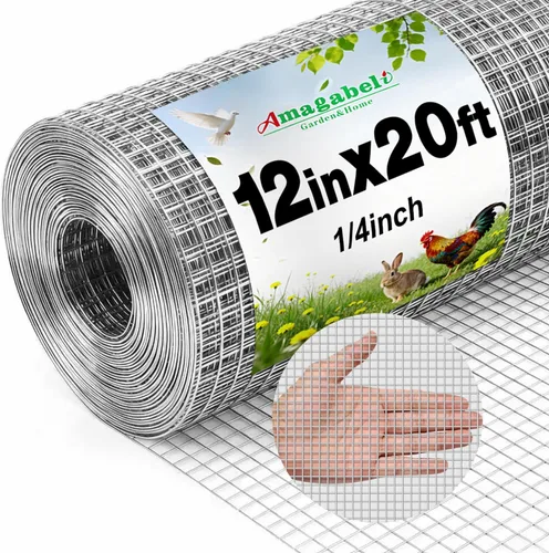 Vista 19 de Amagabeli Ture - Cercas de alambre de pollo de calibre 19, 1/2 pulgada, 16 pulgadas x 6 pies, alambre soldado extra grueso galvanizado doble