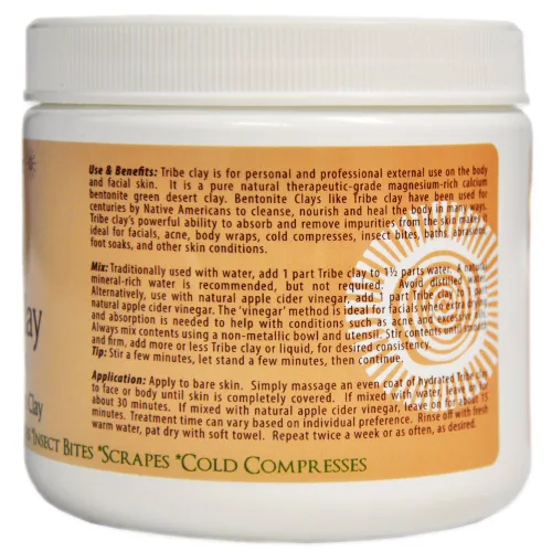 Vista 6 de Arcilla curativa india Bentonita de calcio 100% natural de origen del desierto Limpiador facial de poros profundos, desintoxica, purifica