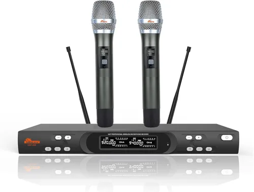 Vista 2 de Amplificador de mezcla de 3000 W con HDMI/grabación/USB/Bluetooth Plus altavoces duales de 1200 W y micrófono inalámbrico dual sistema de karaoke