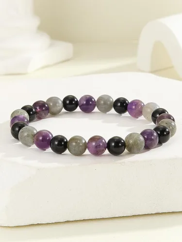 Vista 76 de Crystal Vibe Pulseras de cuentas de 0.315 in para mujeres y hombres, pulseras de cristal con piedras preciosas naturales, tamaño elástico ajustable
