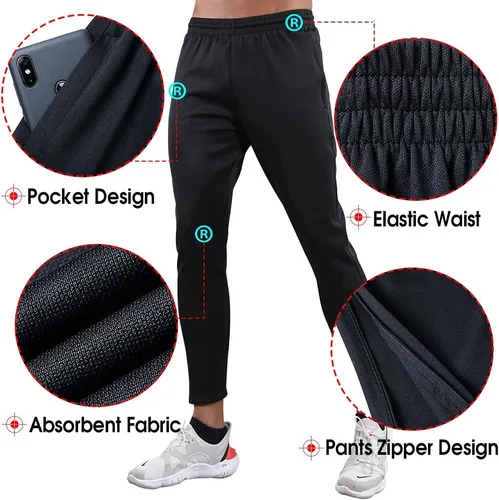 Vista 5 de Shinestone Pantalones deportivos, Hombres Atleta Deportes Jogger Entrenamiento Pista Fitness Casual Pantalones Pantalones con Cremallera Bolsillos