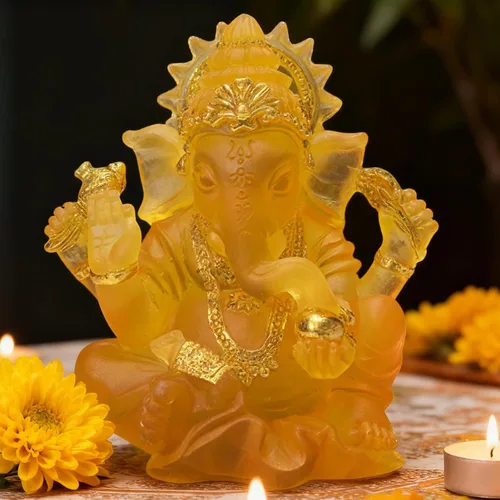 Vista 7 de Indian God Lord Ganesha Statue,Hindu Elephant Statue Ganpati Idol Buddha Sculptures,Hindu Gift,Home Temple Mandir Meditation Yoga Room Decor