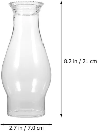 Vista 2 de OSALADI Lámpara de aceite de repuesto para chimenea, pantalla de cristal transparente de 3.22 pulgadas, lámpara de queroseno, globo a prueba