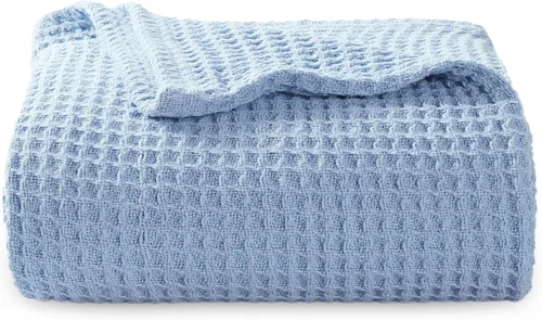 Vista 16 de Bedsure Gentlesoft - Manta de 100 % algodón, tamaño Twin XL, para dormitorio universitario, transpirable y suave, manta Twin de tejido waffle