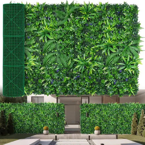 Vista 11 de Yangrass Paneles de Pared de Césped, 40"x120" (33.33 pies cuadrados) Rollo de Seto de Boj Artificial Pantalla de Privacidad, Decoración de Pared