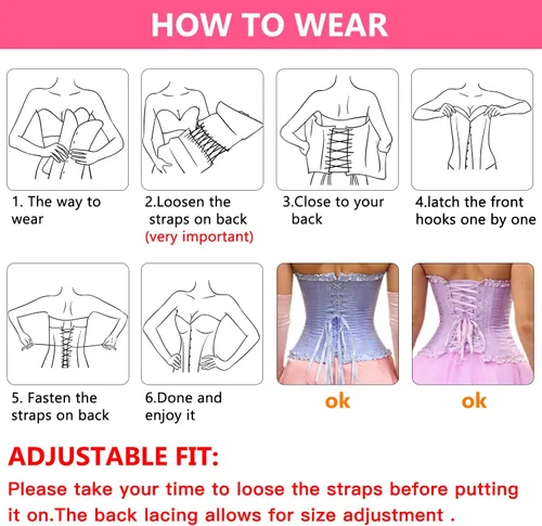 Vista 30 de SZIVYSHI Corsé para mujer, lencería moldeadora, body con cintura de encaje