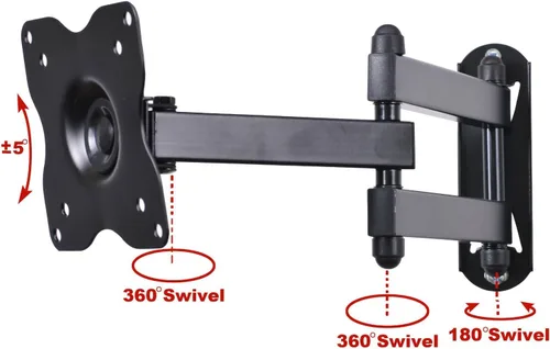 Vista 5 de VideoSecu Soporte de pared para TV con brazo articulado, mejor para 12, 13, 15, 17, 19, 20, 22, 23, 24 pulgadas, algunos modelos de hasta 26 x 27