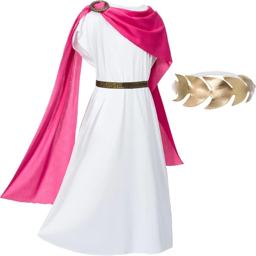 Vista 3 de TOGROP Greek Toga Costume for Kids Ancient Greece Mythos Philosopher Rome Nobility Cosplay